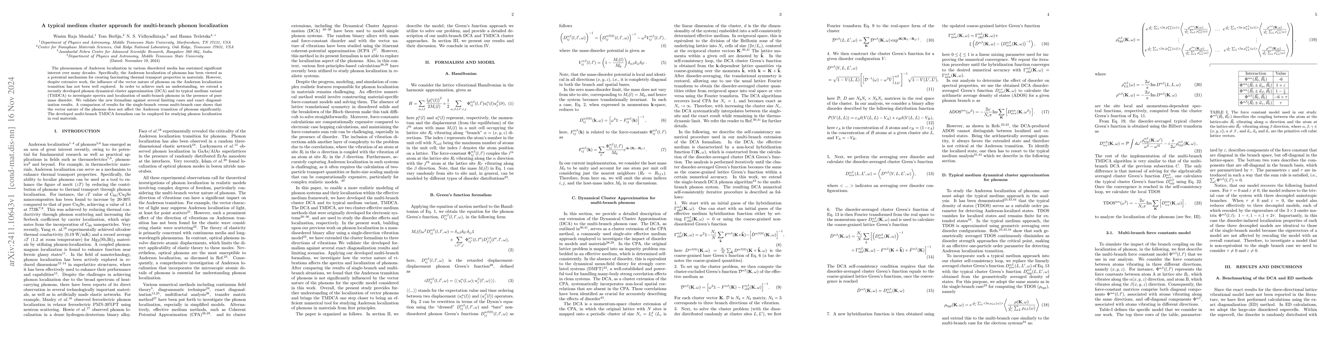 Thumbnail for A typical medium cluster approach for multi-branch phonon localization