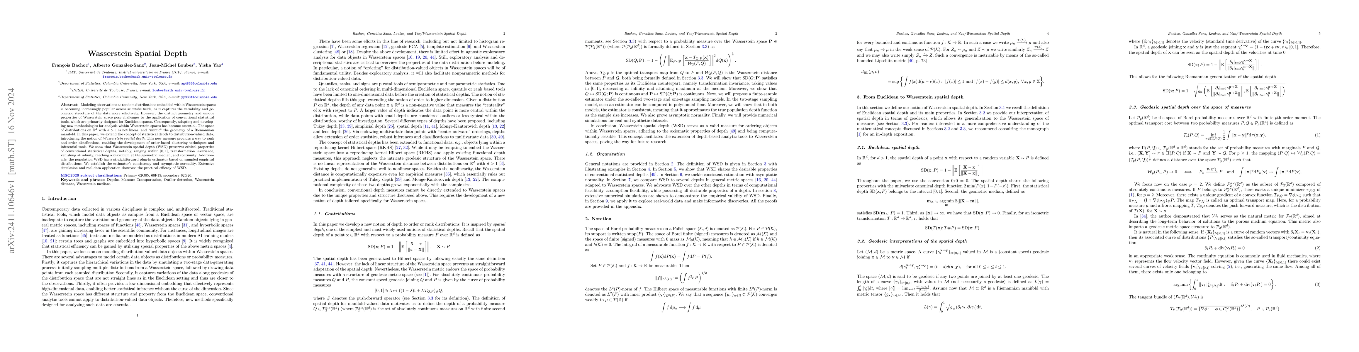 Thumbnail for Wasserstein Spatial Depth