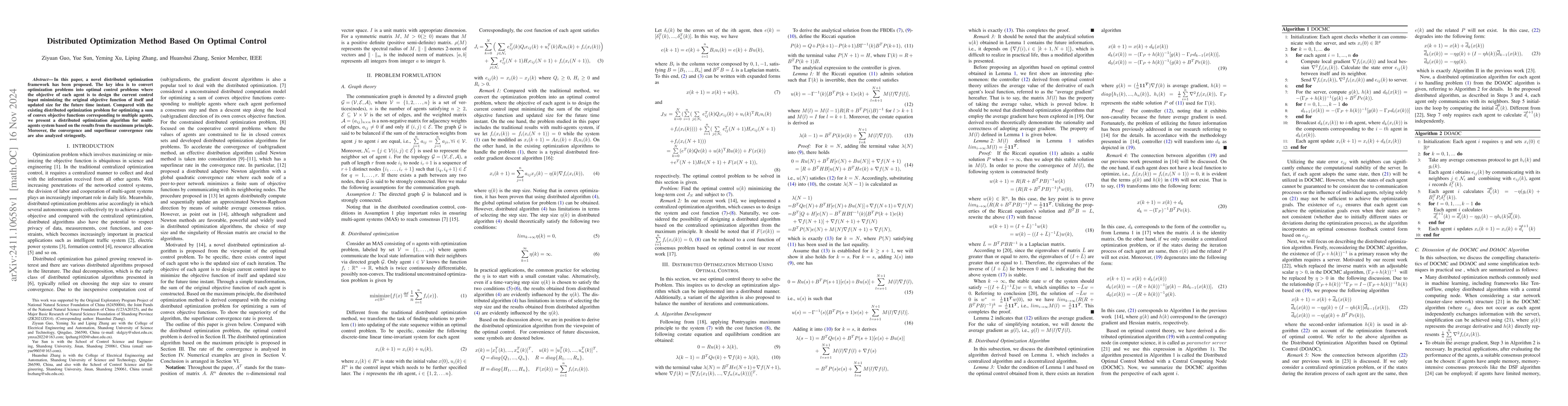Thumbnail for Distributed Optimization Method Based On Optimal Control