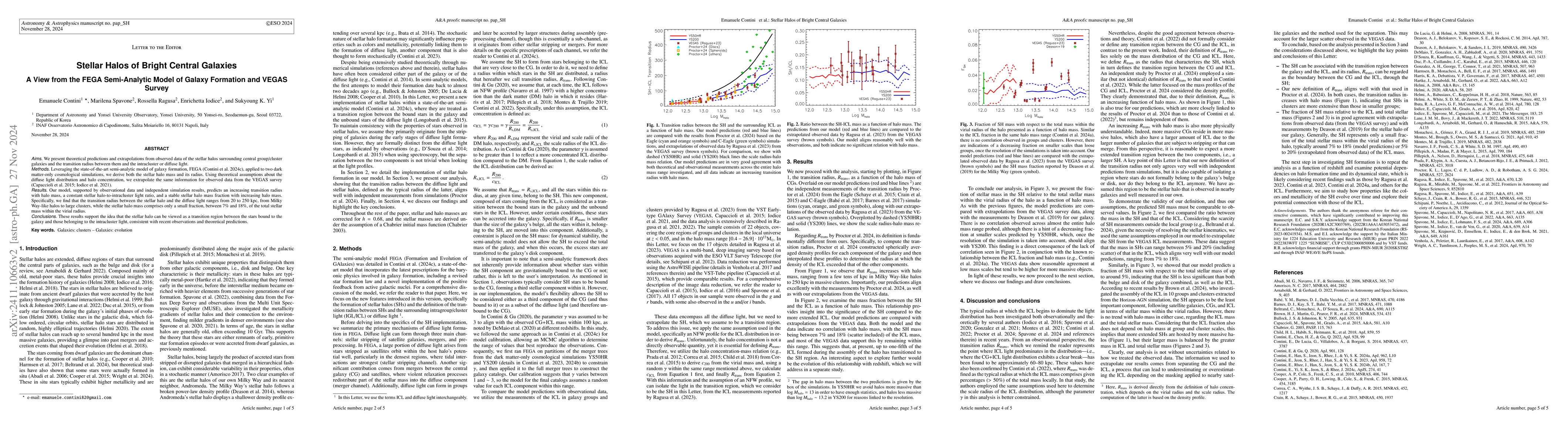 Thumbnail for Stellar Halos of Bright Central Galaxies: A View from the FEGA
  Semi-Analytic Model of Galaxy Formation and VEGAS Survey