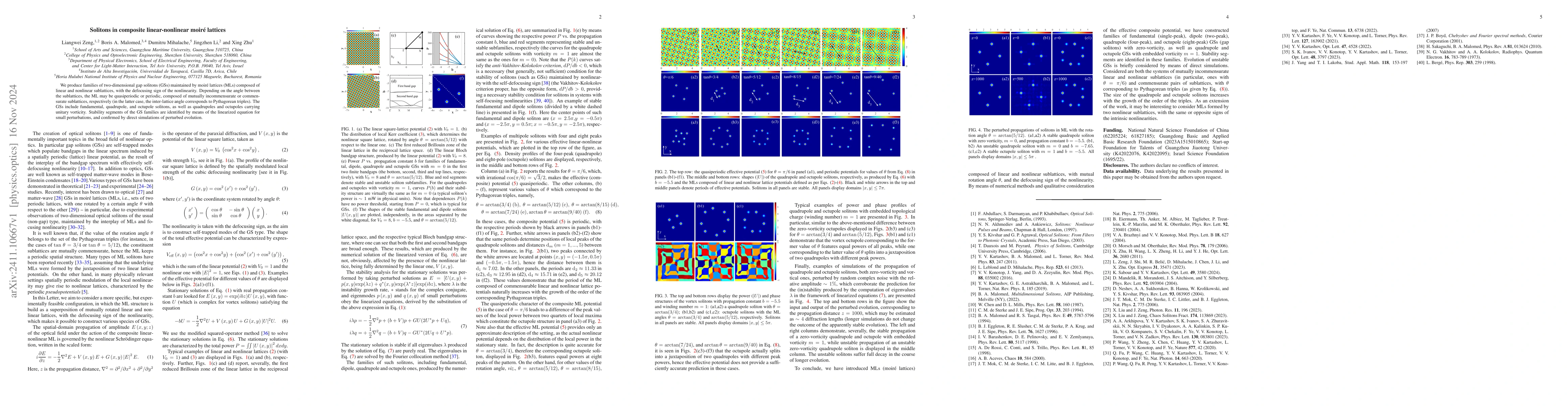 Thumbnail for Solitons in composite linear-nonlinear moiré lattices