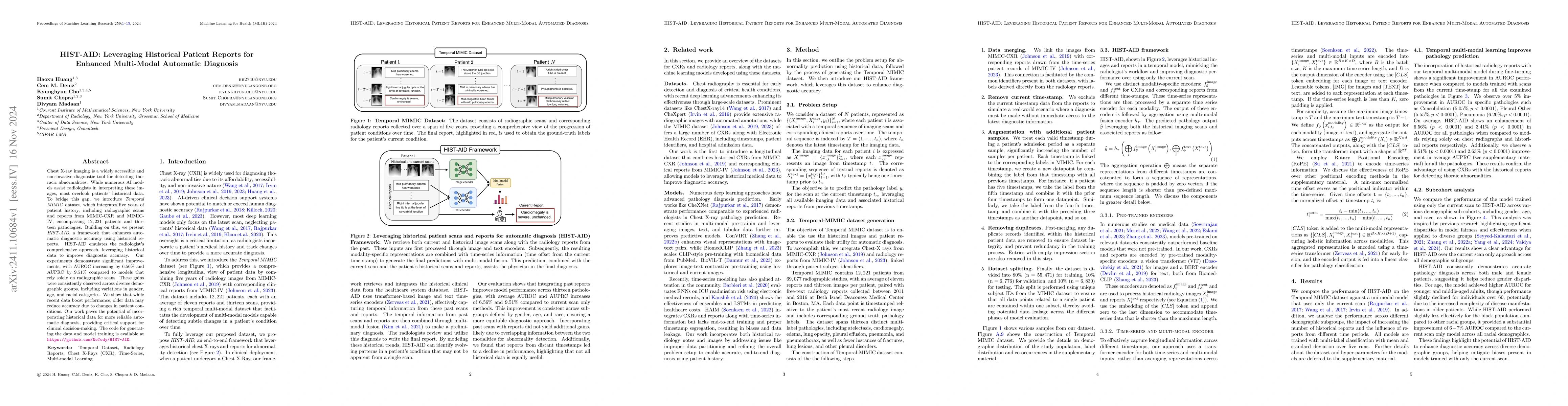 Thumbnail for HIST-AID: Leveraging Historical Patient Reports for Enhanced Multi-Modal
  Automatic Diagnosis