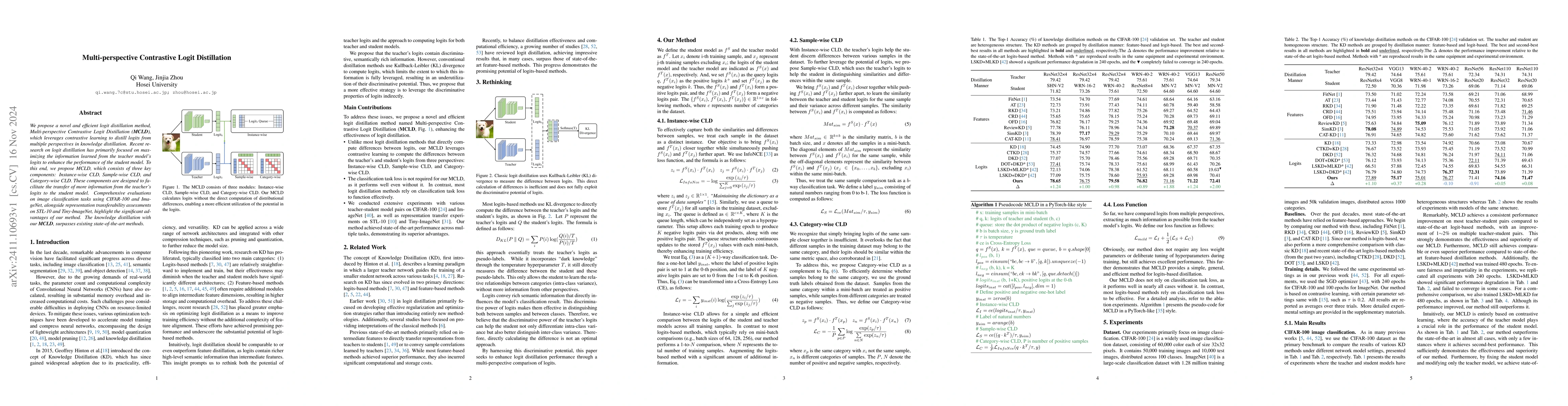Thumbnail for Multi-perspective Contrastive Logit Distillation