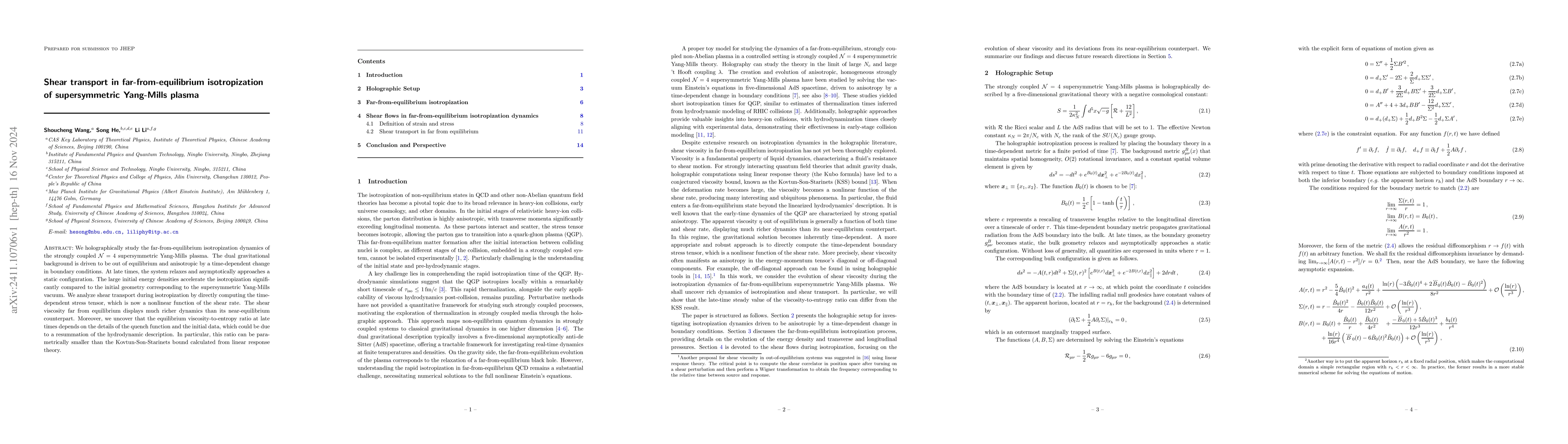 Thumbnail for Shear transport in far-from-equilibrium isotropization of supersymmetric
  Yang-Mills plasma