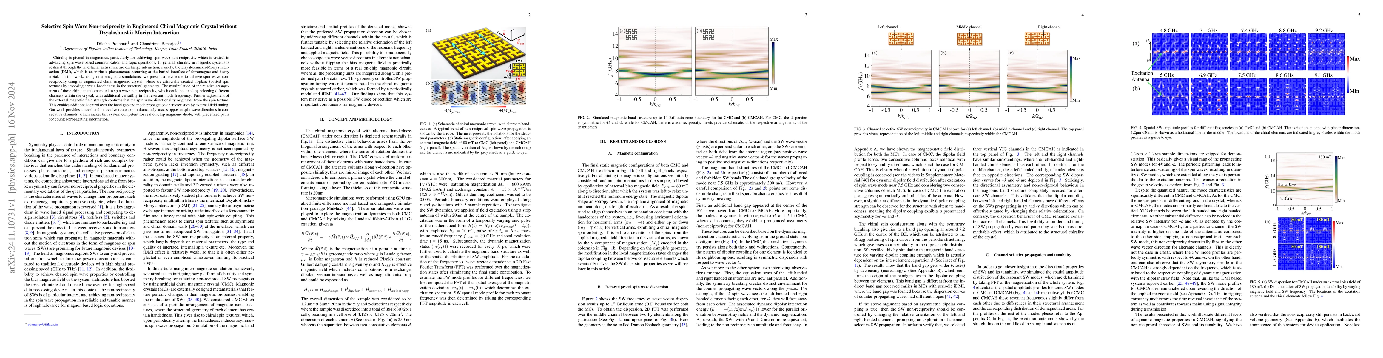 Thumbnail for Selective Spin Wave Non-reciprocity in Engineered Chiral Magnonic
  Crystal without Dzyaloshinskii-Moriya Interaction