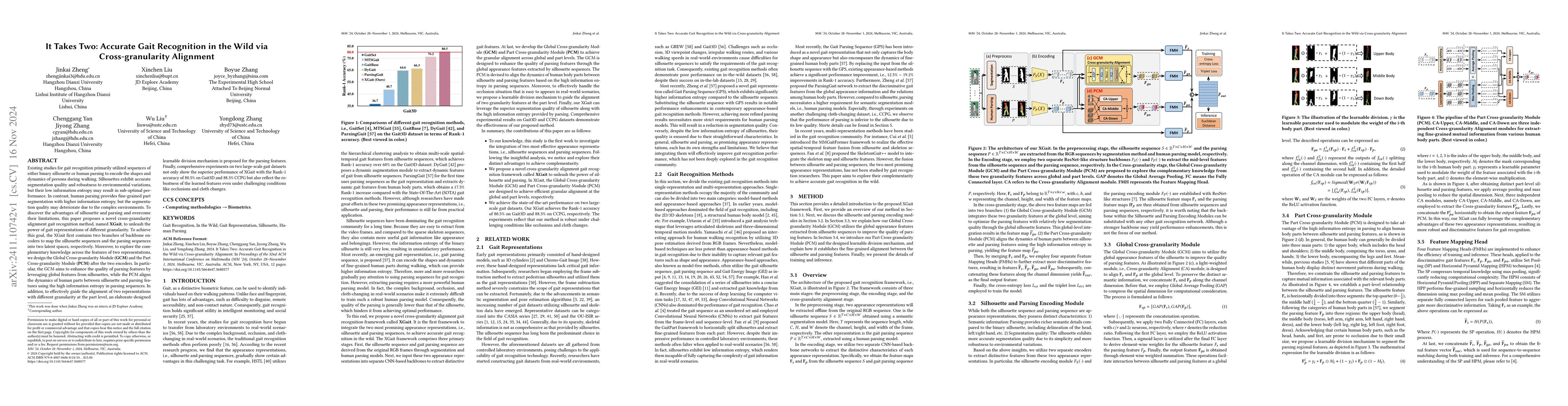 Thumbnail for It Takes Two: Accurate Gait Recognition in the Wild via
  Cross-granularity Alignment