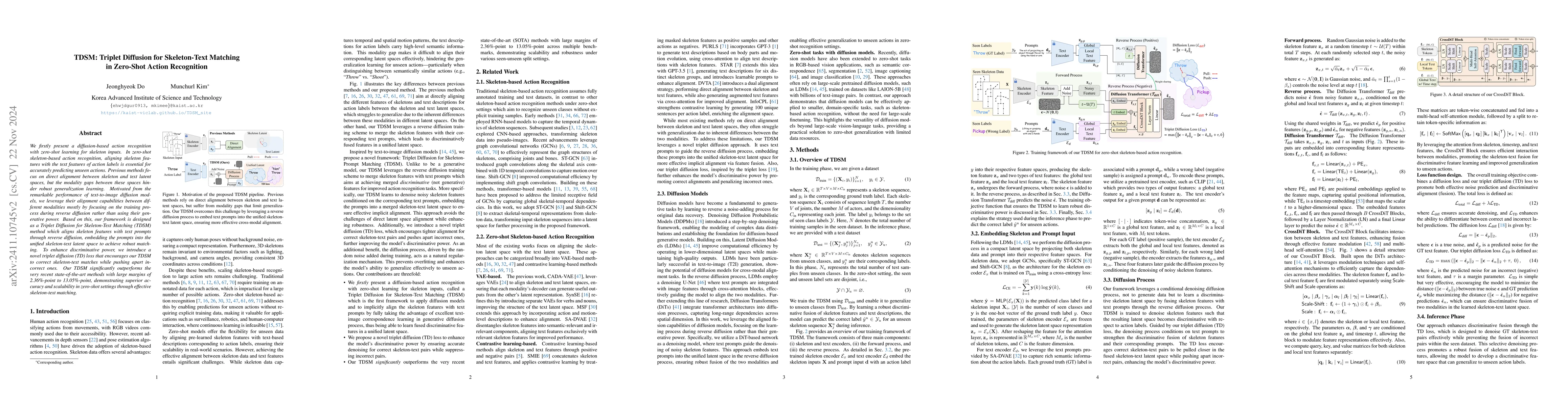 Thumbnail for TDSM:Triplet Diffusion for Skeleton-Text Matching in Zero-Shot Action
  Recognition