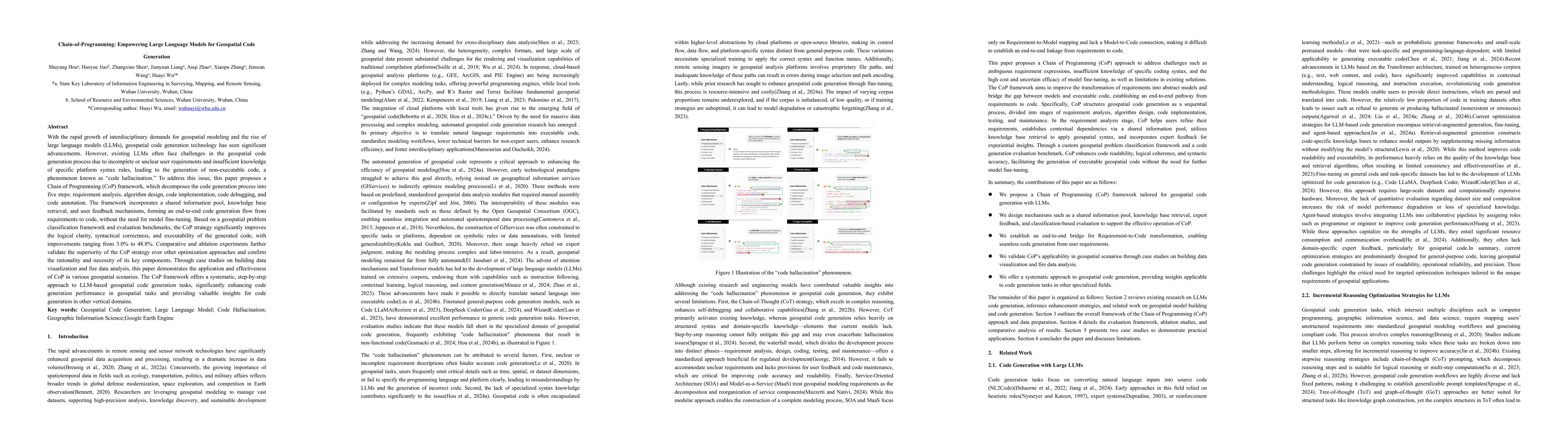 Thumbnail for Chain-of-Programming (CoP) : Empowering Large Language Models for
  Geospatial Code Generation