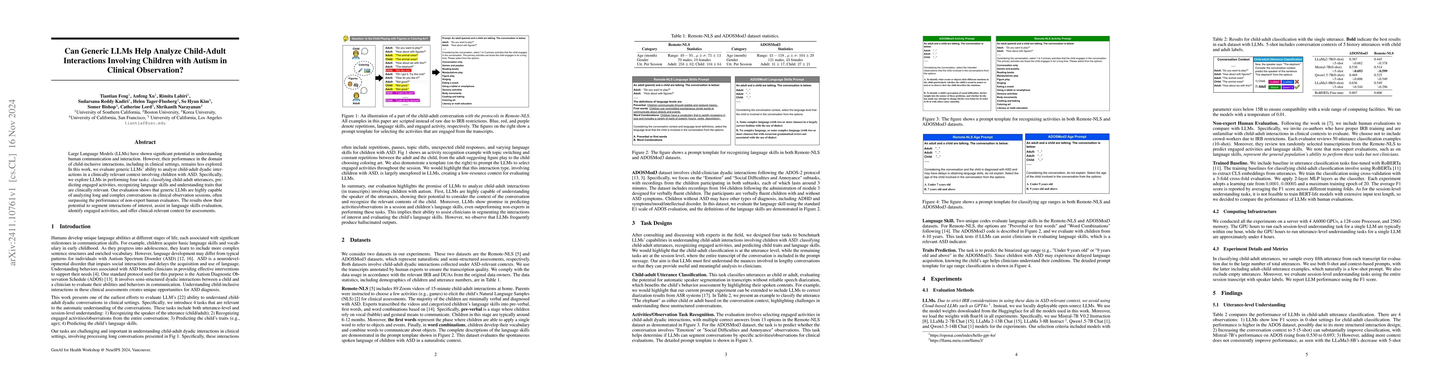 Thumbnail for Can Generic LLMs Help Analyze Child-adult Interactions Involving
  Children with Autism in Clinical Observation?