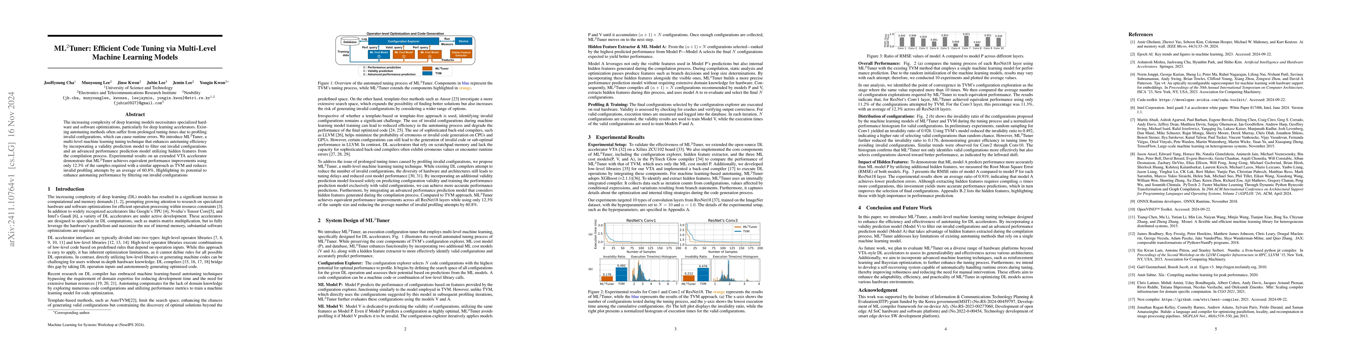 Thumbnail for ML$^2$Tuner: Efficient Code Tuning via Multi-Level Machine Learning
  Models