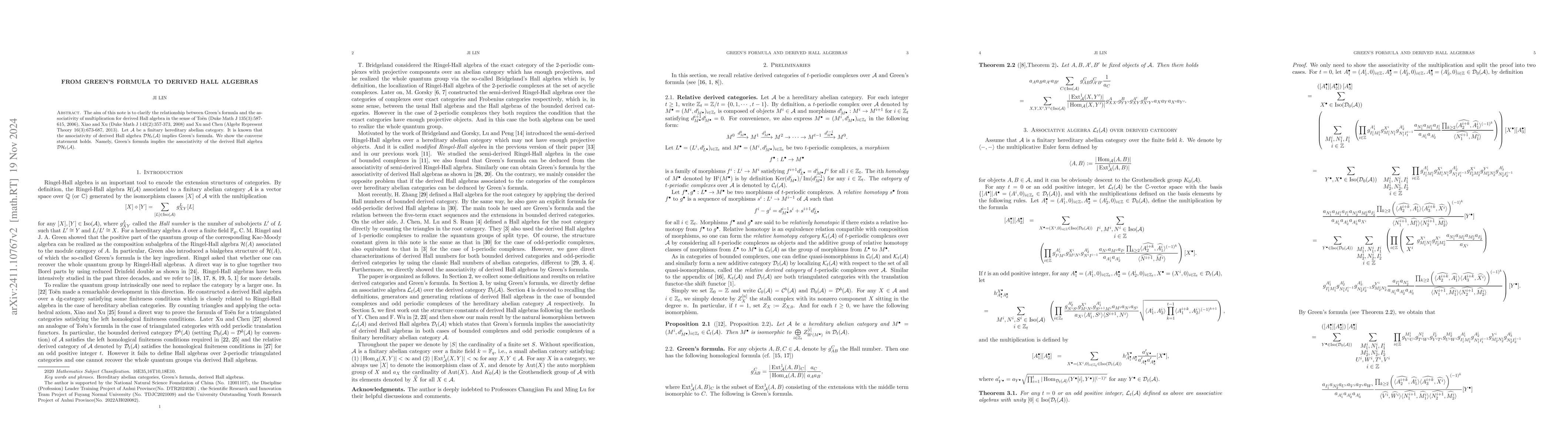 Thumbnail for From Green's formula to Derived Hall algebras