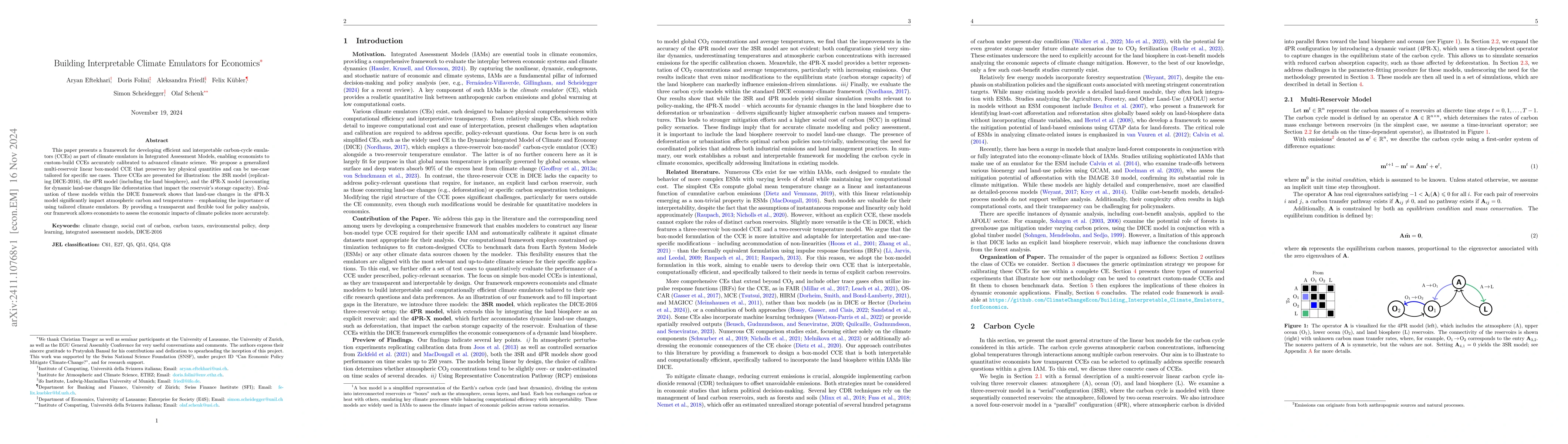 Thumbnail for Building Interpretable Climate Emulators for Economics