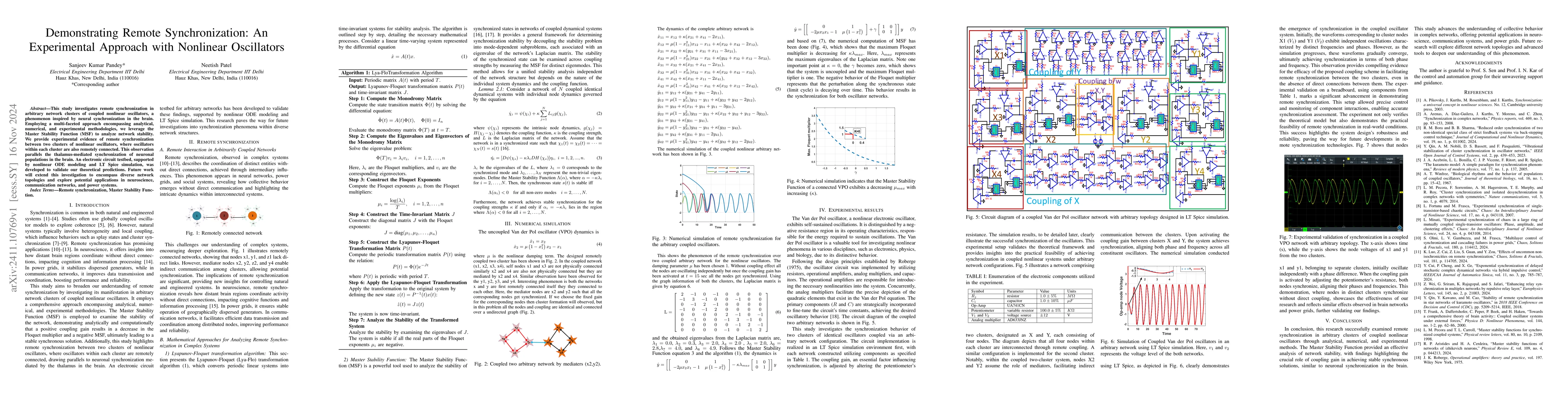Thumbnail for Demonstrating Remote Synchronization: An Experimental Approach with
  Nonlinear Oscillators