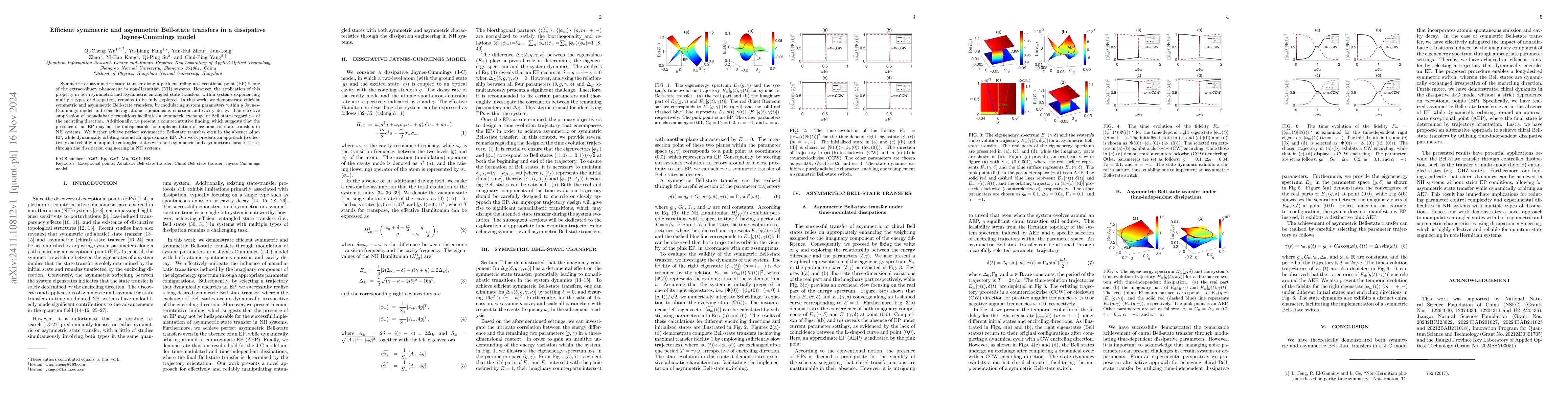 Thumbnail for Efficient symmetric and asymmetric Bell-state transfers in a dissipative
  Jaynes-Cummings model