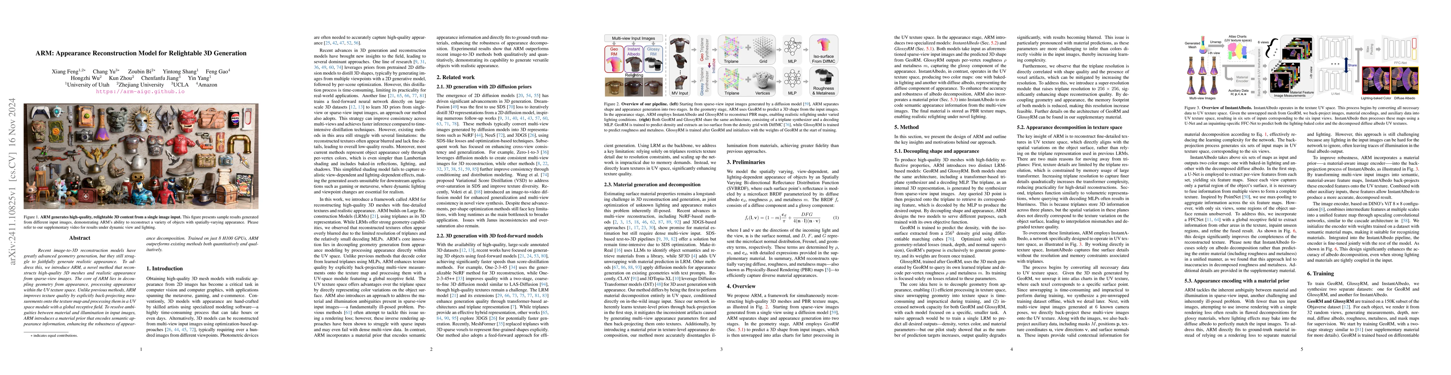 Thumbnail for ARM: Appearance Reconstruction Model for Relightable 3D Generation