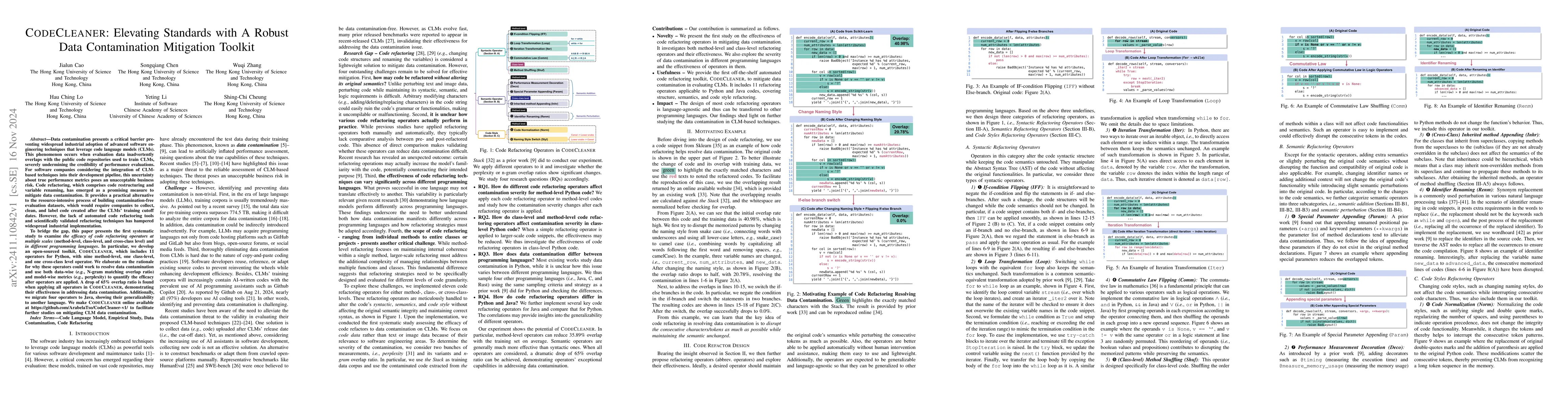 Thumbnail for CODECLEANER: Elevating Standards with A Robust Data Contamination
  Mitigation Toolkit