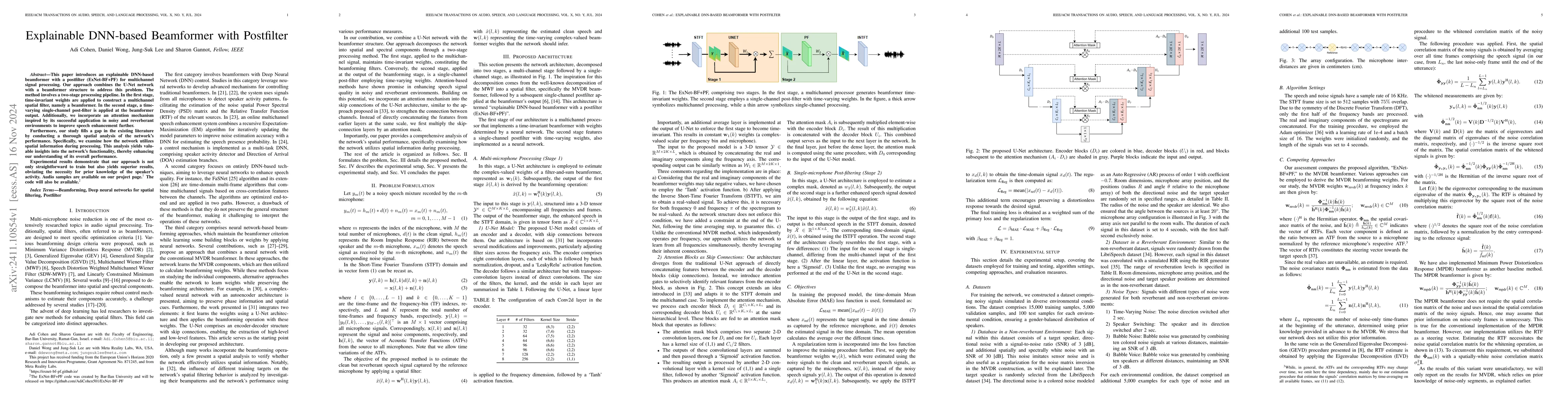 Thumbnail for Explainable DNN-based Beamformer with Postfilter