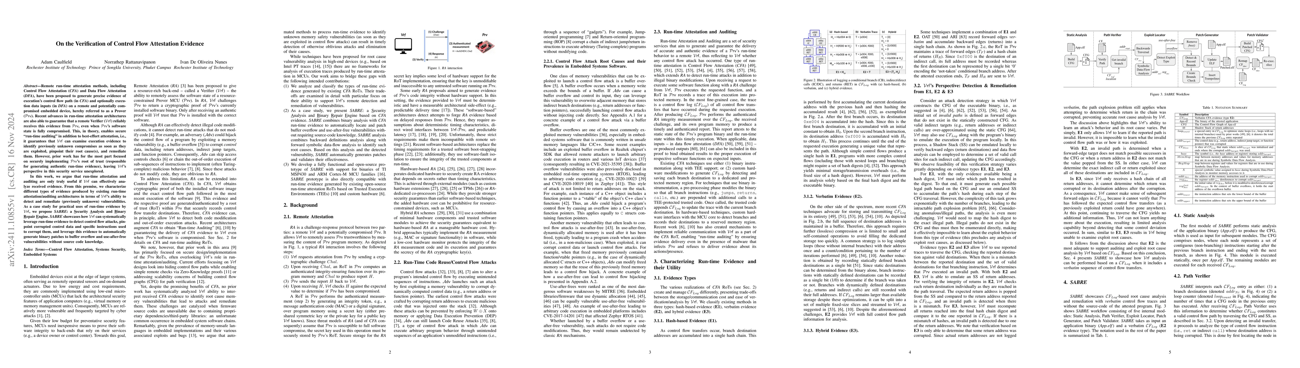 Thumbnail for On the Verification of Control Flow Attestation Evidence