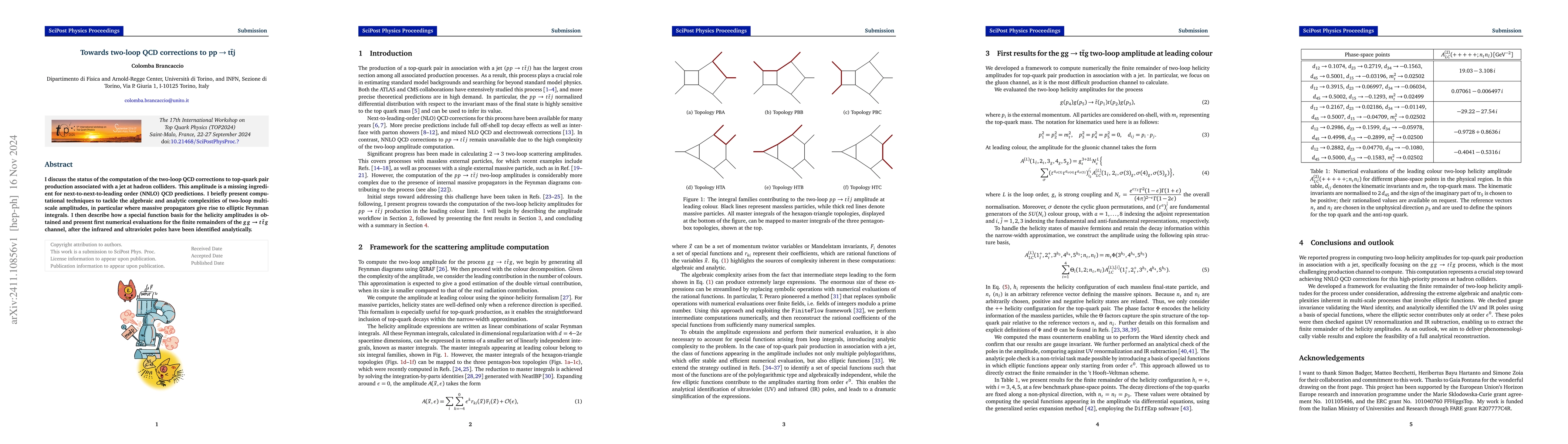 Thumbnail for Towards two-loop QCD corrections to $ \mathbf{pp \to t \bar{t} j}$