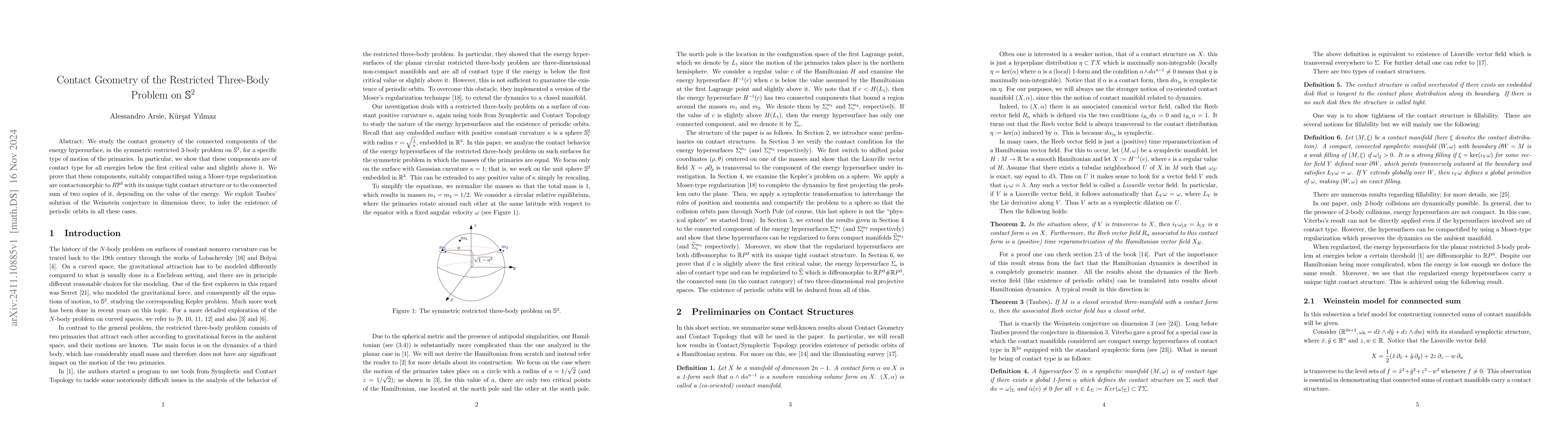 Thumbnail for Contact Geometry of the Restricted Three-Body Problem on $\mathbb{S}^2$