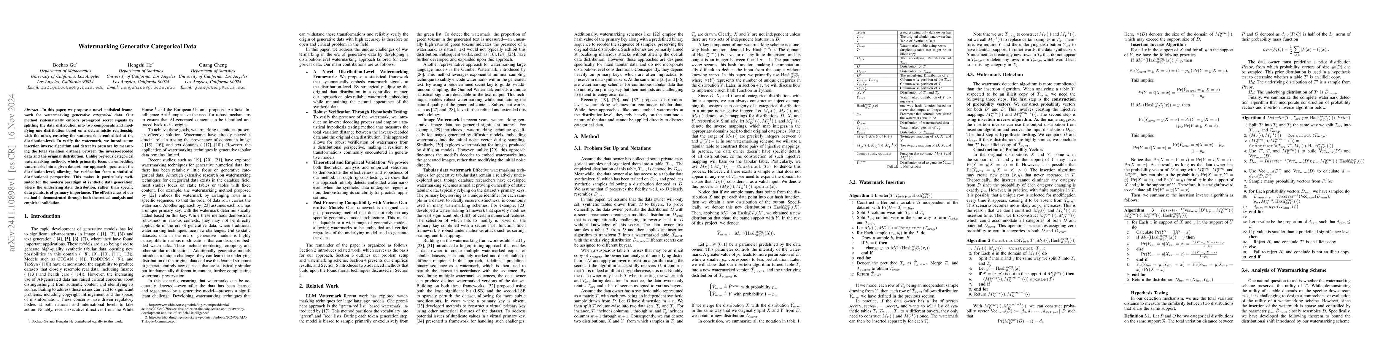 Thumbnail for Watermarking Generative Categorical Data