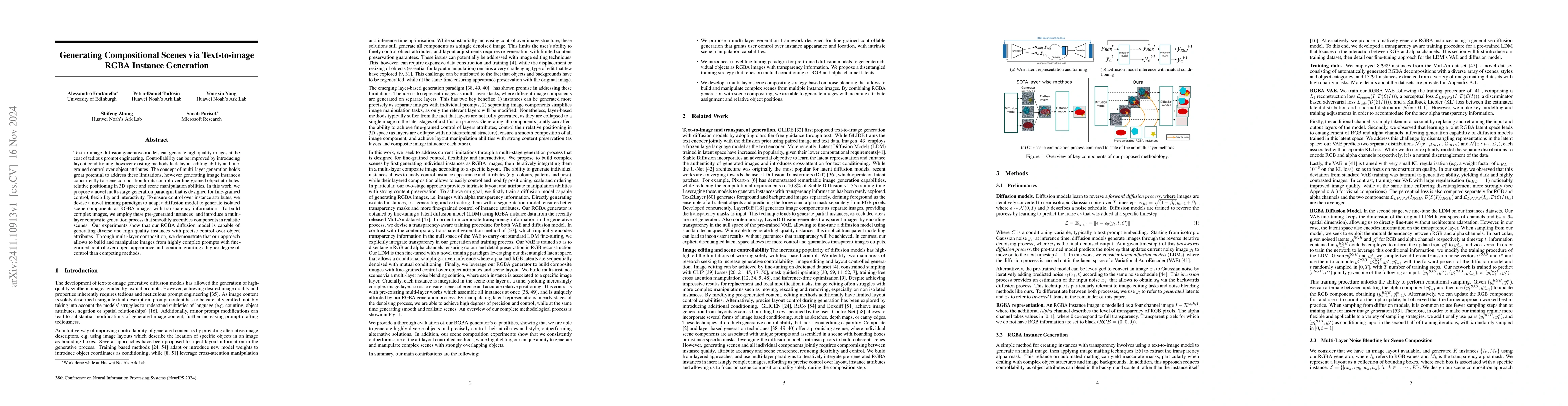 Thumbnail for Generating Compositional Scenes via Text-to-image RGBA Instance
  Generation