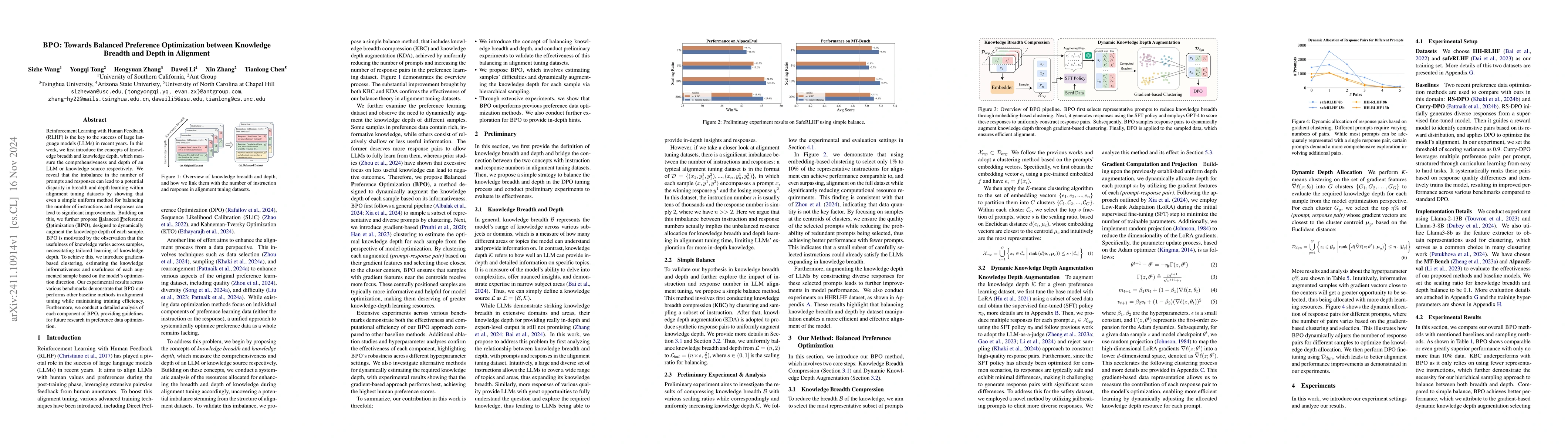 Thumbnail for BPO: Towards Balanced Preference Optimization between Knowledge Breadth
  and Depth in Alignment