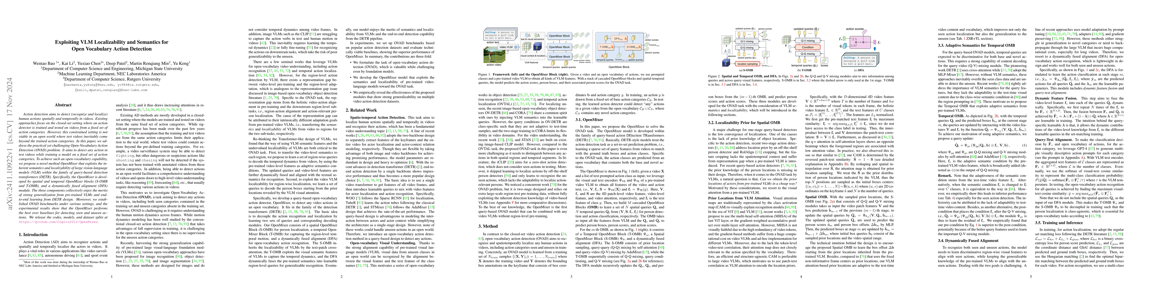 Thumbnail for Exploiting VLM Localizability and Semantics for Open Vocabulary Action
  Detection