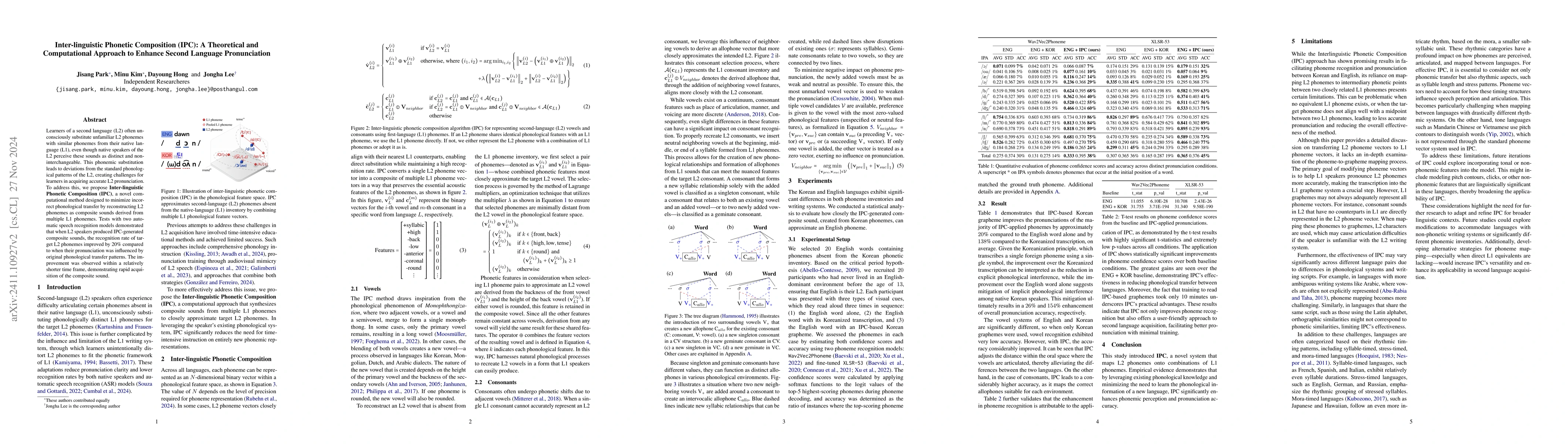 Thumbnail for Inter-linguistic Phonetic Composition (IPC): A Theoretical and
  Computational Approach to Enhance Second Language Pronunciation