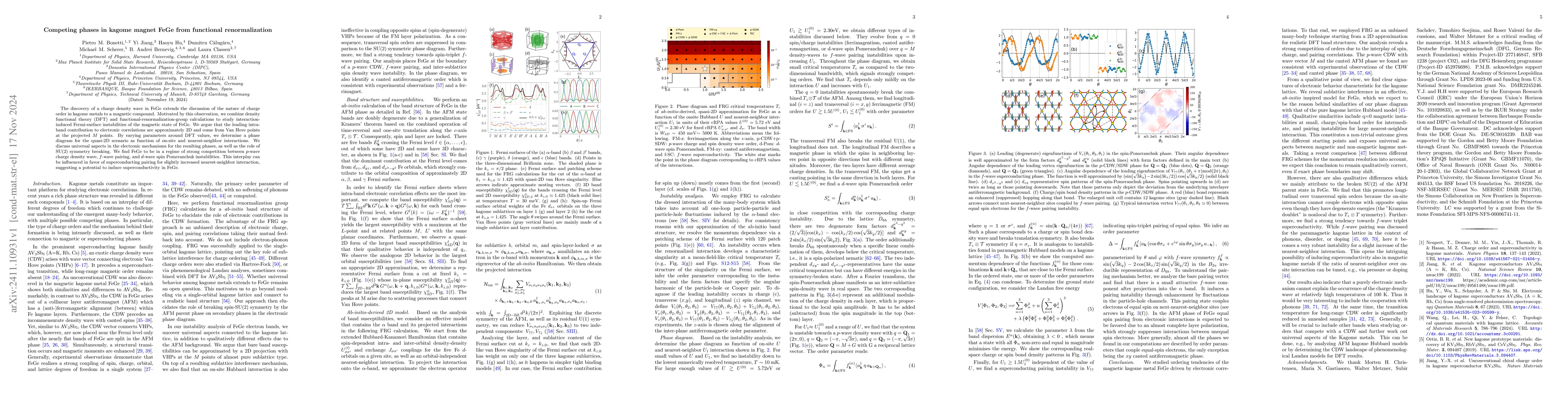 Thumbnail for Competing phases in kagome magnet FeGe from functional renormalization