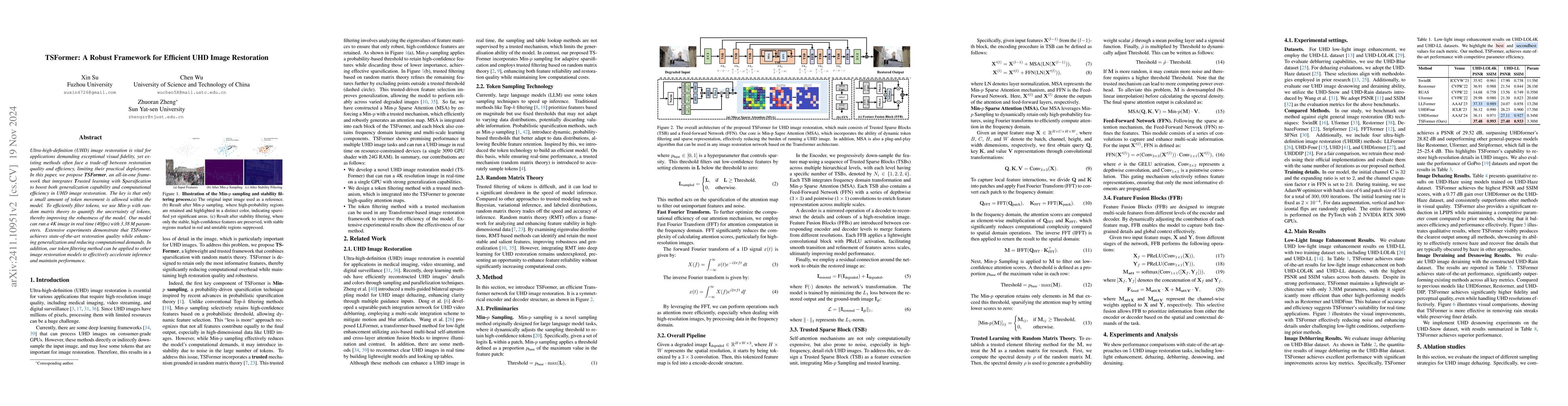Thumbnail for TSFormer: A Robust Framework for Efficient UHD Image Restoration