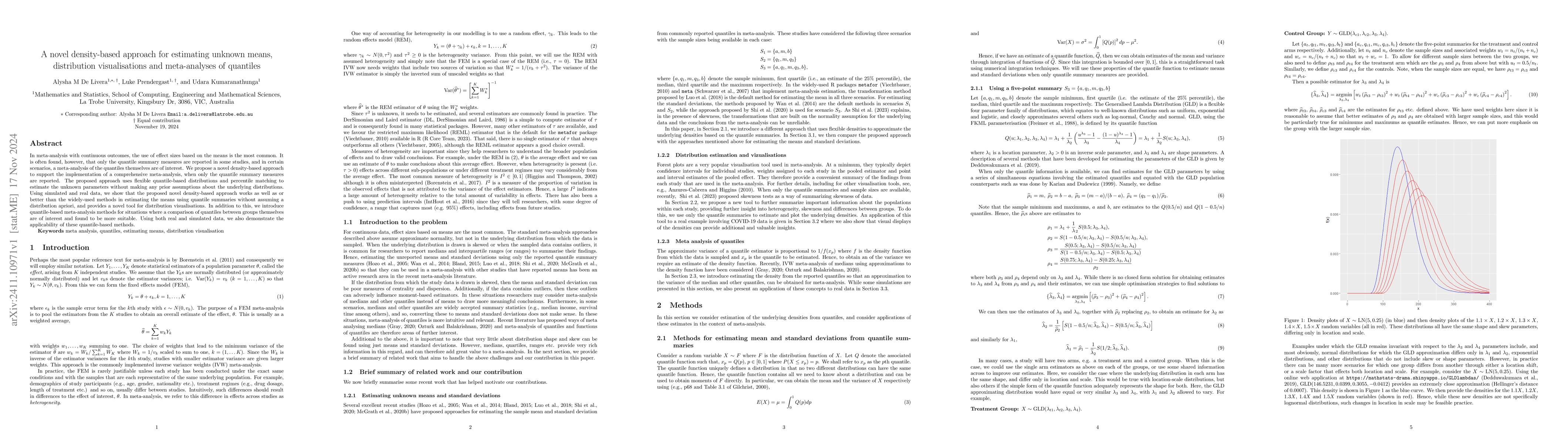 Thumbnail for A novel density-based approach for estimating unknown means,
  distribution visualisations and meta-analyses of quantiles