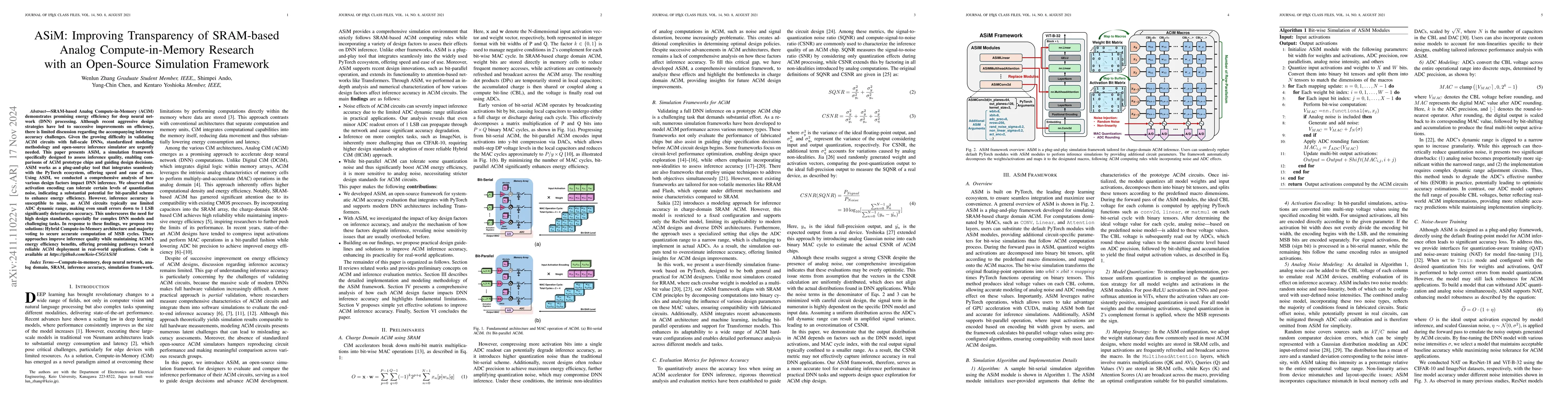 Thumbnail for ASiM: Improving Transparency of SRAM-based Analog Compute-in-Memory
  Research with an Open-Source Simulation Framework