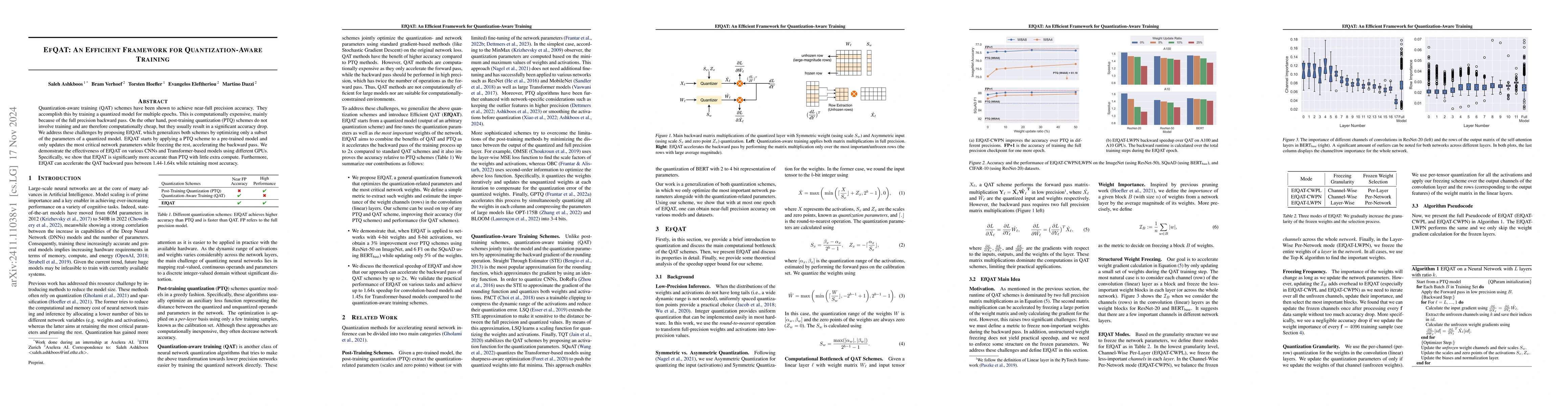 Thumbnail for EfQAT: An Efficient Framework for Quantization-Aware Training
