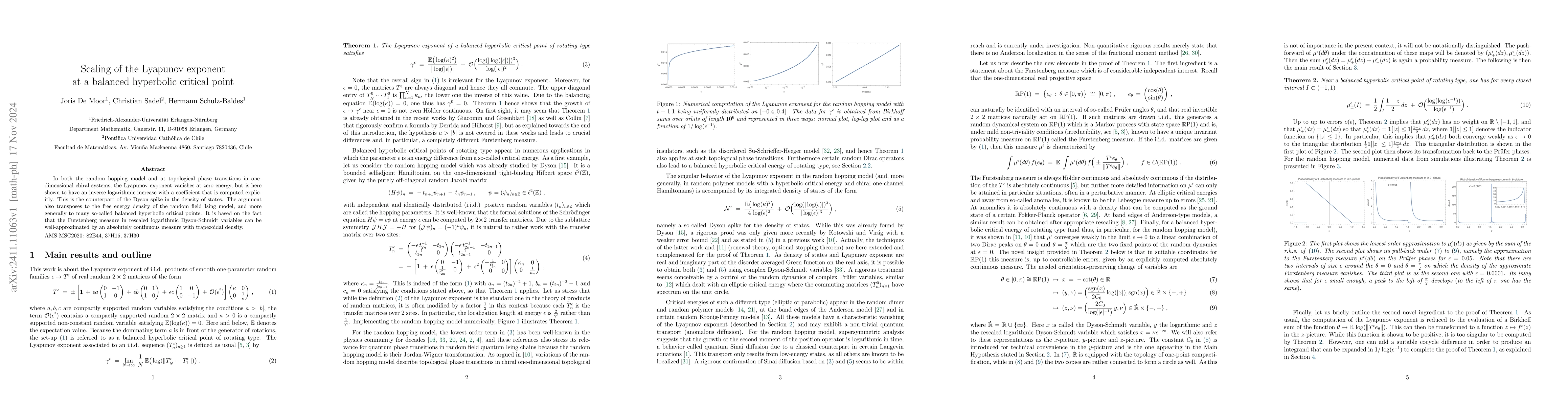 Thumbnail for Scaling of the Lyapunov exponent at a balanced hyperbolic critical point