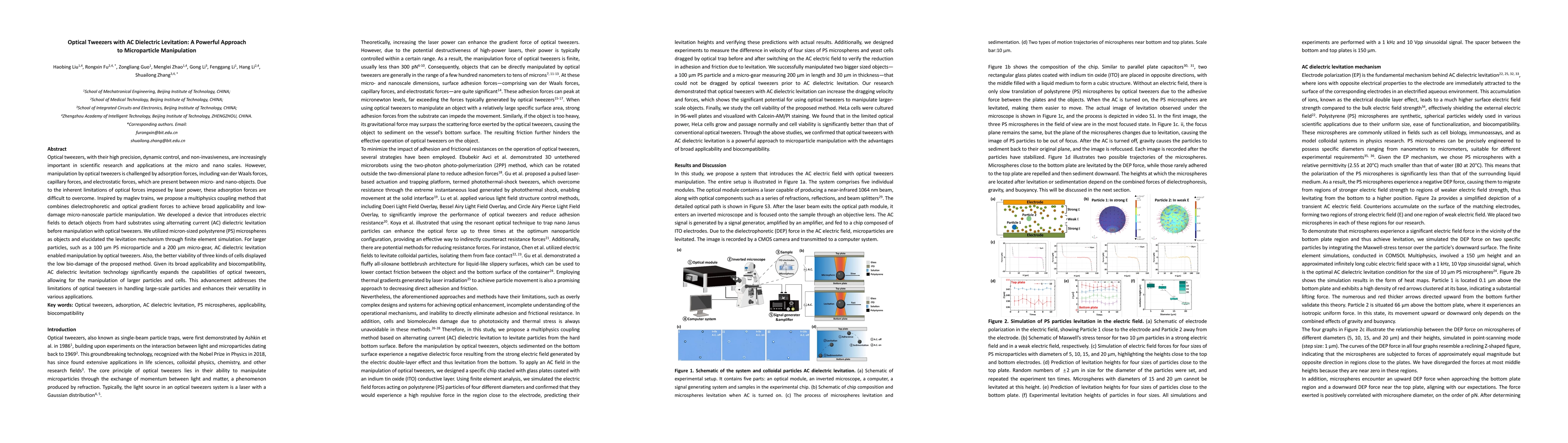 Thumbnail for Optical Tweezers with AC Dielectric Levitation: A Powerful Approach to
  Microparticle Manipulation