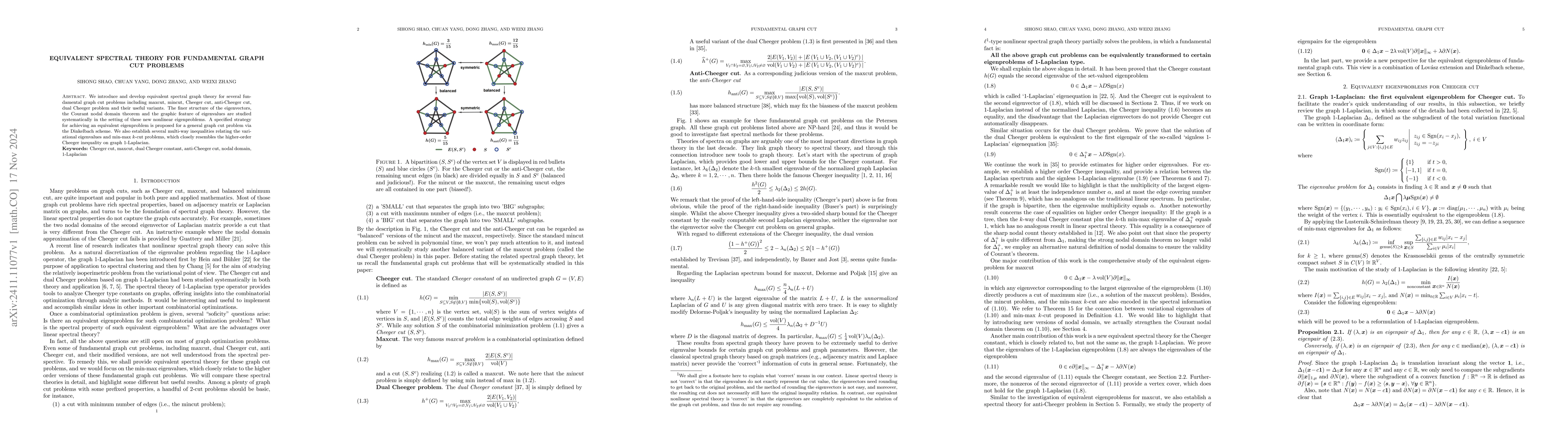 Thumbnail for Equivalent spectral theory for fundamental graph cut problems