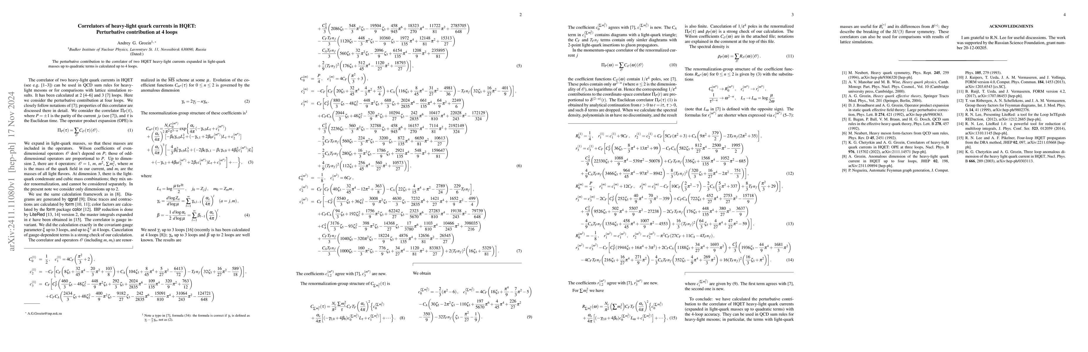 Thumbnail for Correlators of heavy-light quark currents in HQET: Perturbative
  contribution at 4 loops