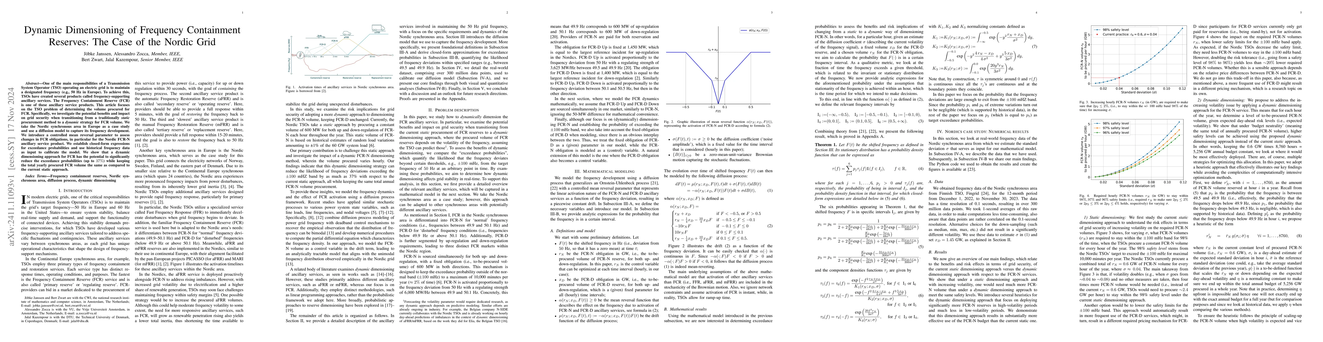 Thumbnail for Dynamic Dimensioning of Frequency Containment Reserves: The Case of the
  Nordic Grid