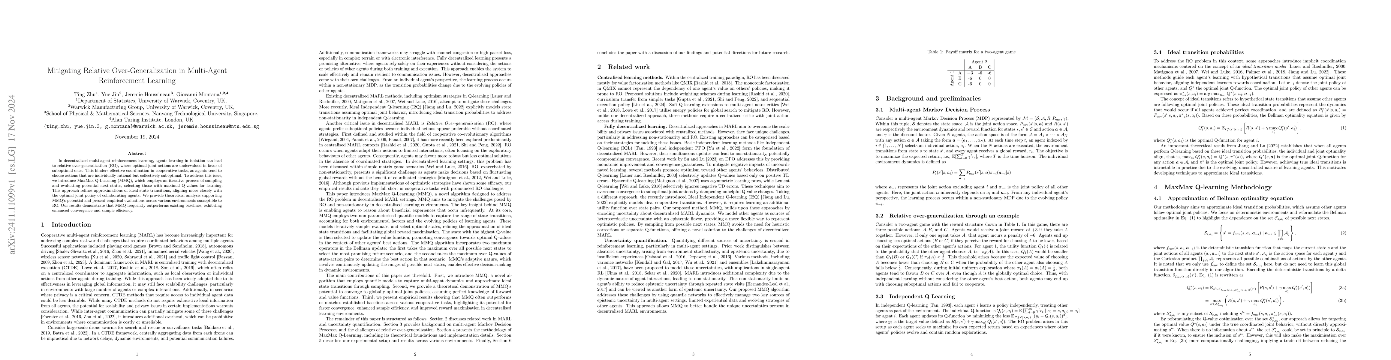 Thumbnail for Mitigating Relative Over-Generalization in Multi-Agent Reinforcement
  Learning