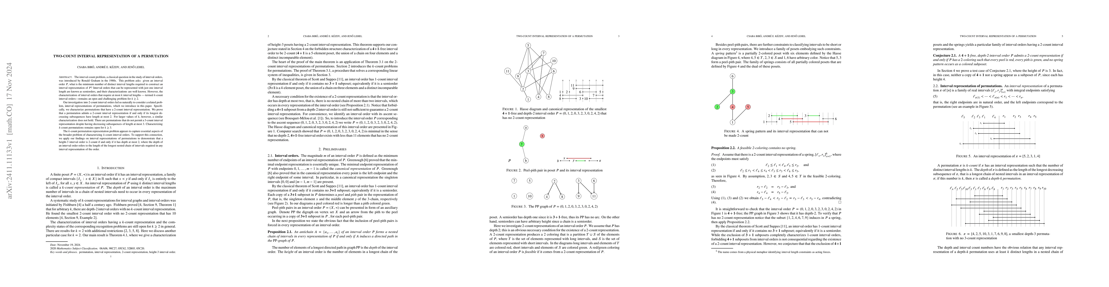 Thumbnail for Two-count interval representation of a permutation