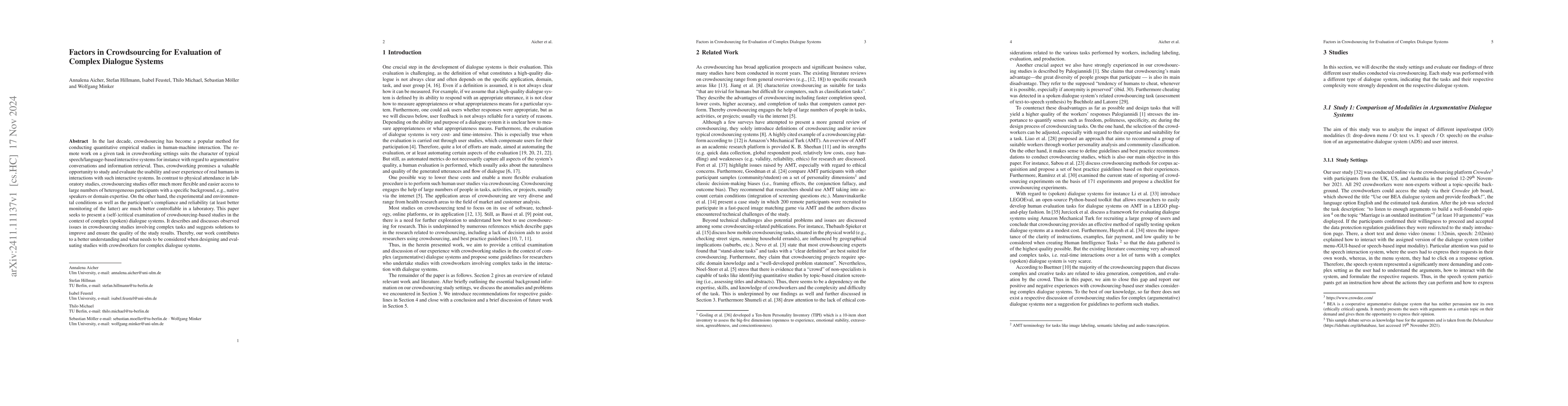 Thumbnail for Factors in Crowdsourcing for Evaluation of Complex Dialogue Systems