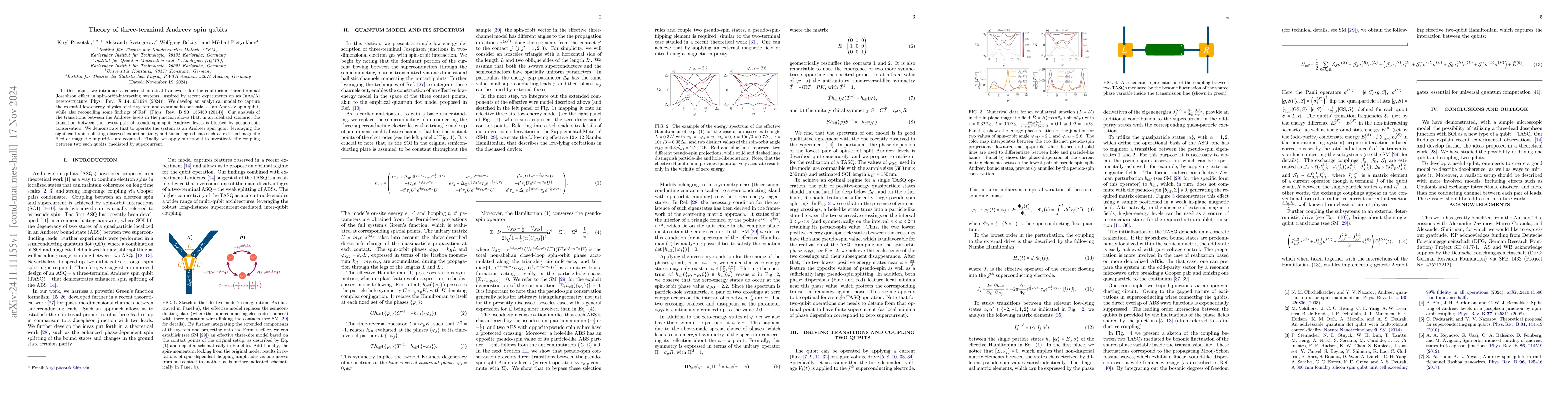 Thumbnail for Theory of three-terminal Andreev spin qubits