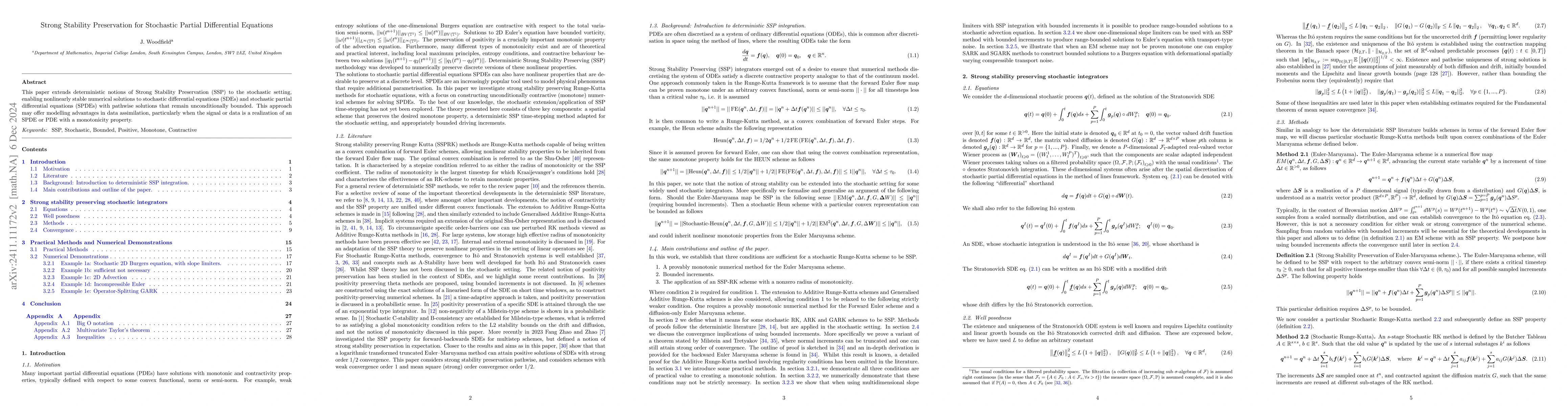 Thumbnail for Strong Stability Preservation for Stochastic Partial Differential
  Equations