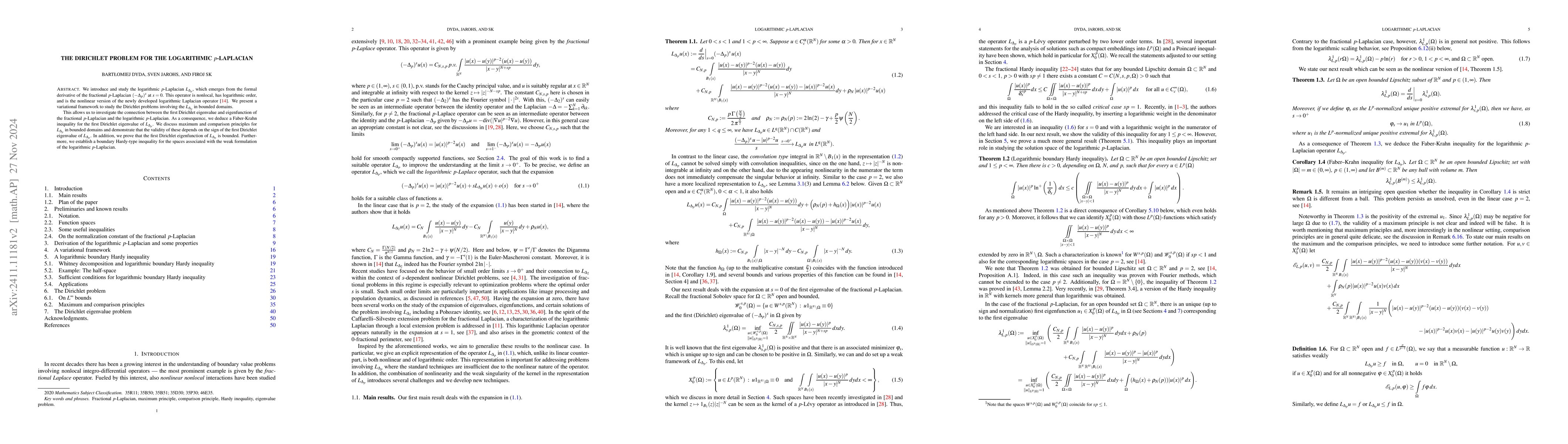 Thumbnail for The Dirichlet Problem For the Logarithmic p-Laplacian