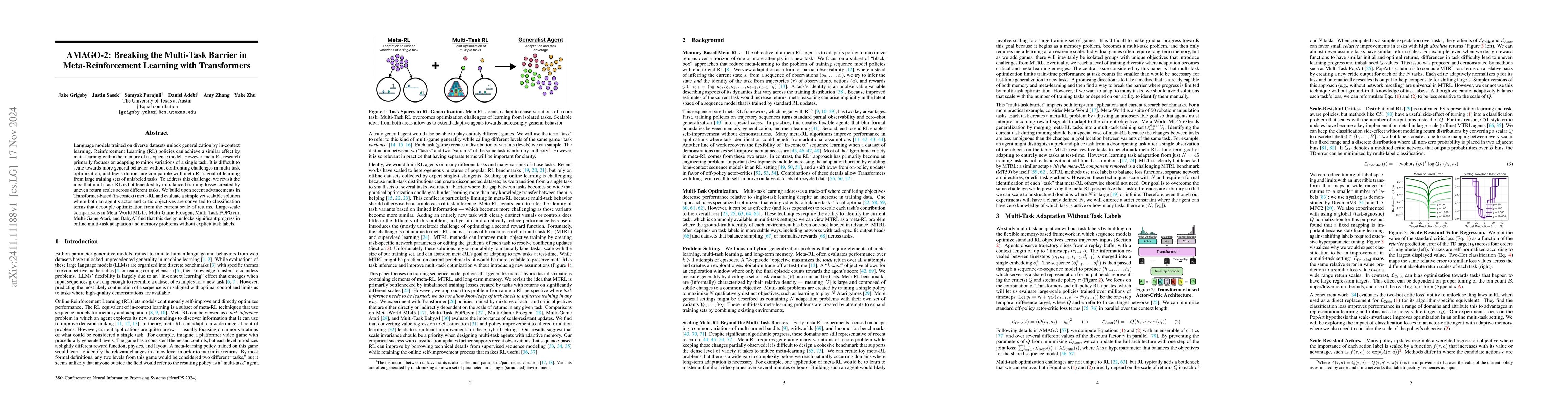 Thumbnail for AMAGO-2: Breaking the Multi-Task Barrier in Meta-Reinforcement Learning
  with Transformers