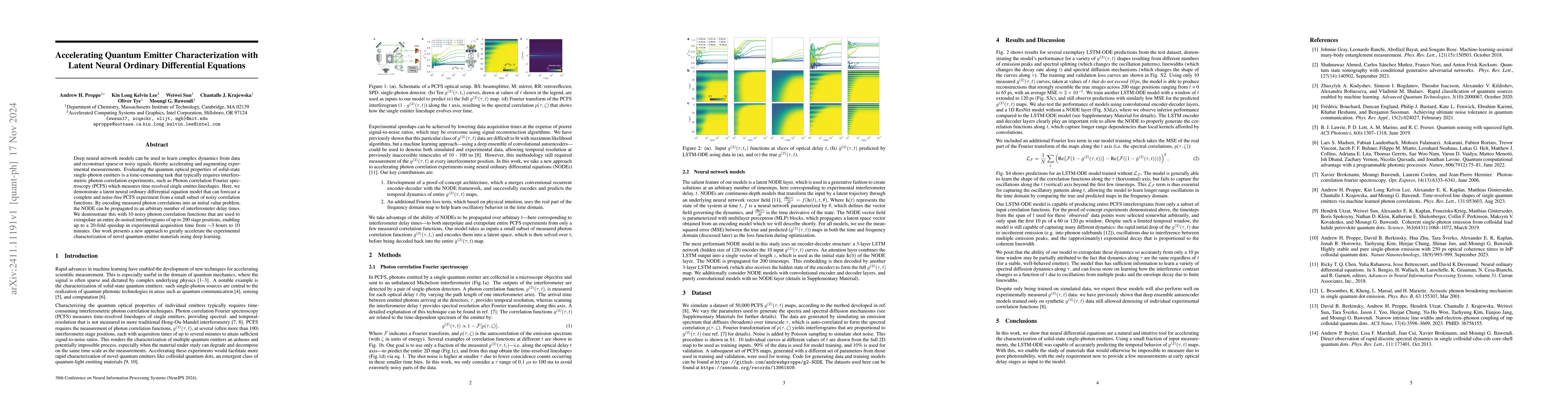 Thumbnail for Accelerating Quantum Emitter Characterization with Latent Neural
  Ordinary Differential Equations