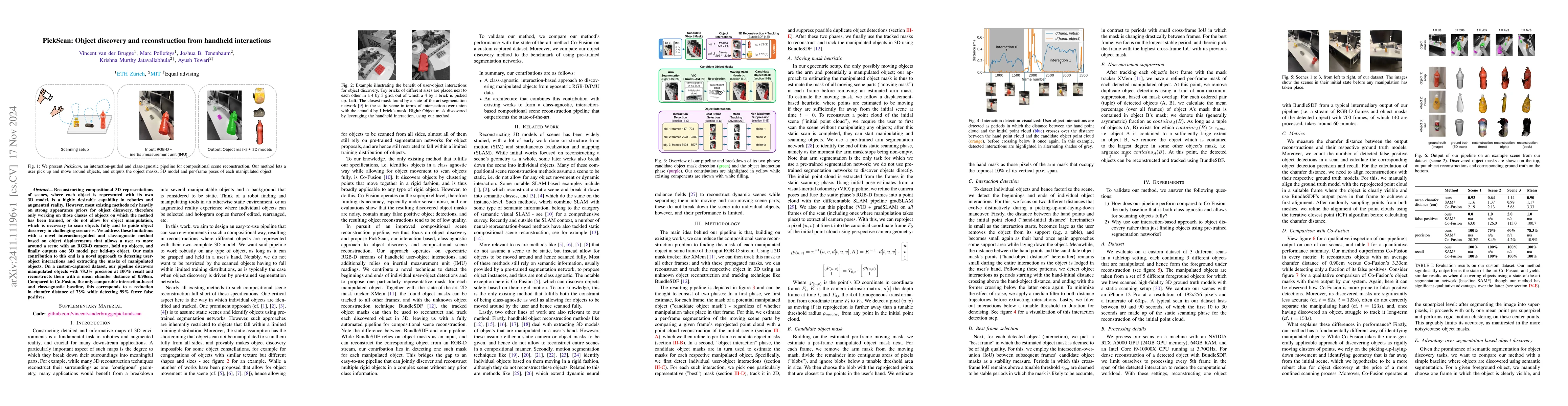 Thumbnail for PickScan: Object discovery and reconstruction from handheld interactions