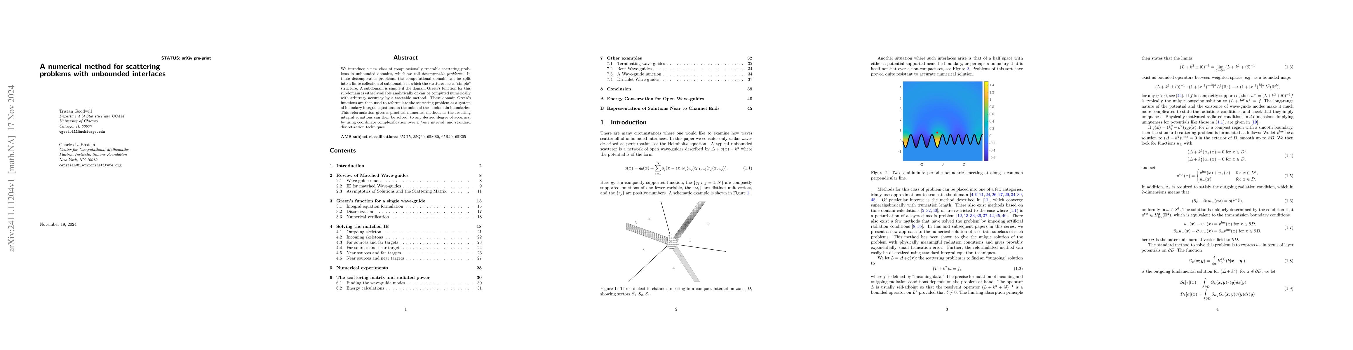 Thumbnail for A numerical method for scattering problems with unbounded interfaces