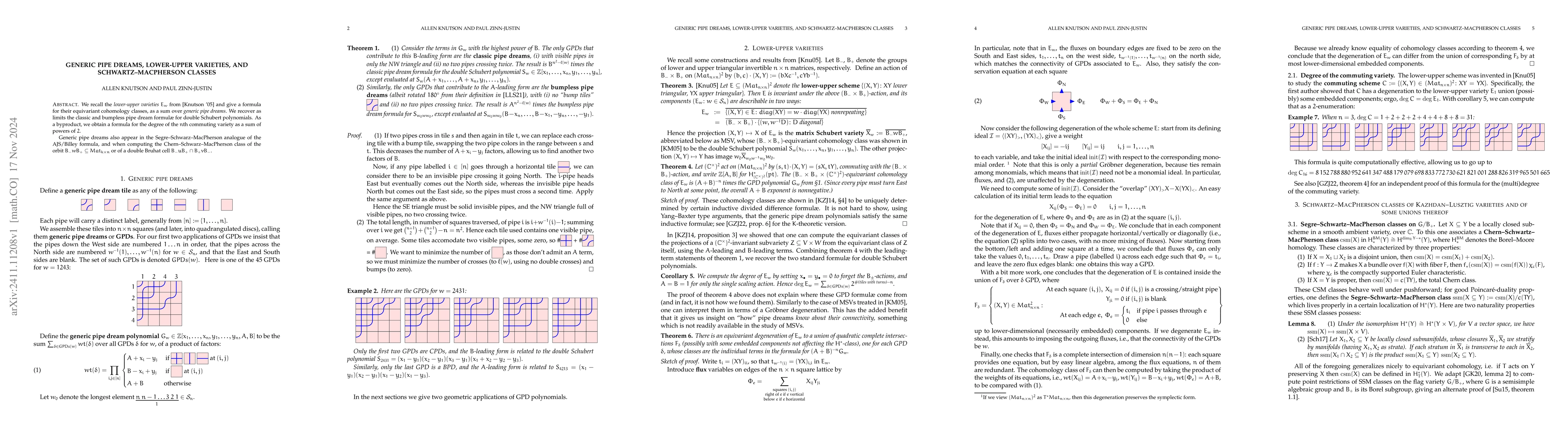 Thumbnail for Generic pipe dreams, lower-upper varieties, and Schwartz-MacPherson
  classes